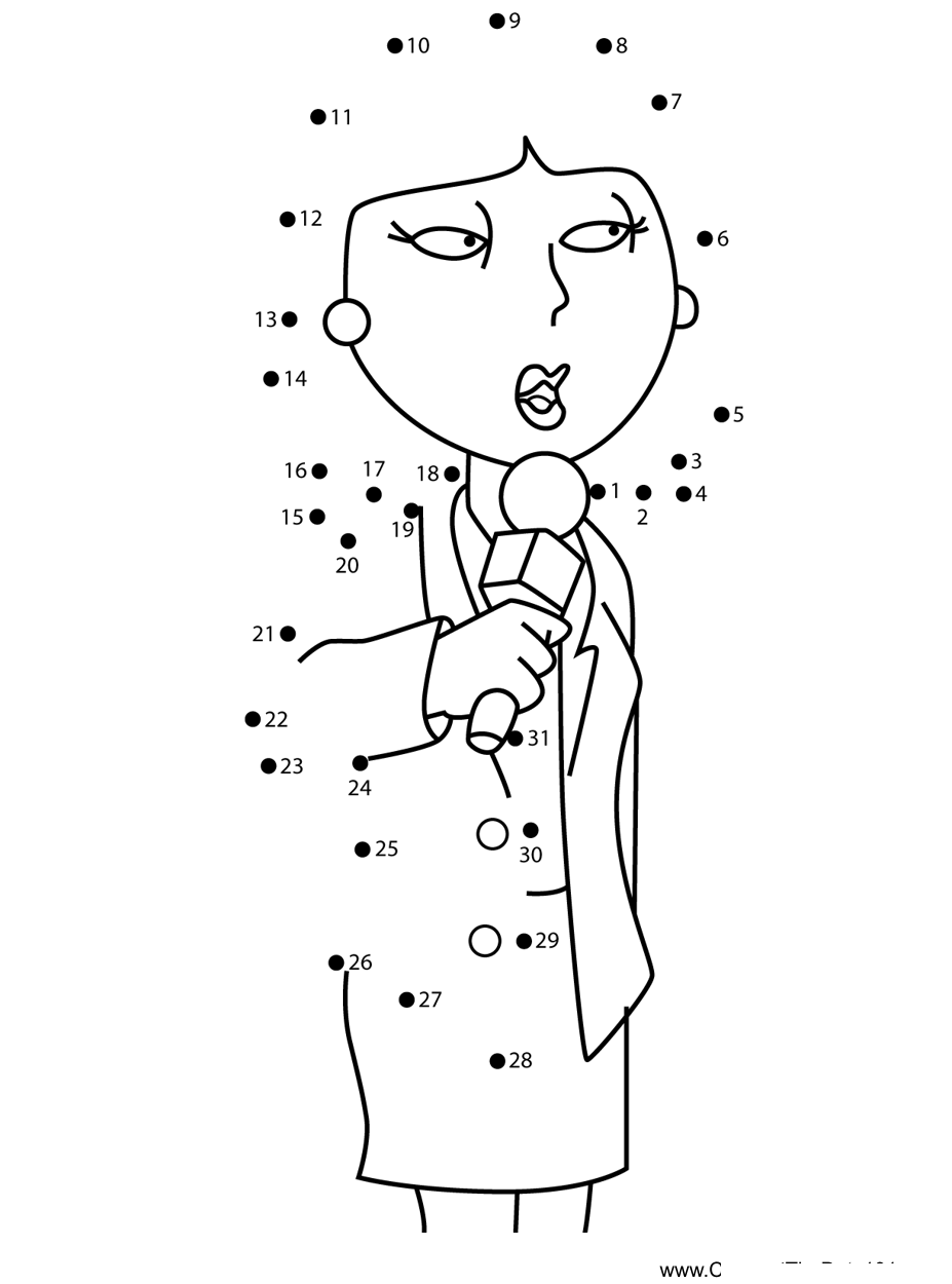 Tricia-Takanawa-Family-Guy printable dot to dot worksheet