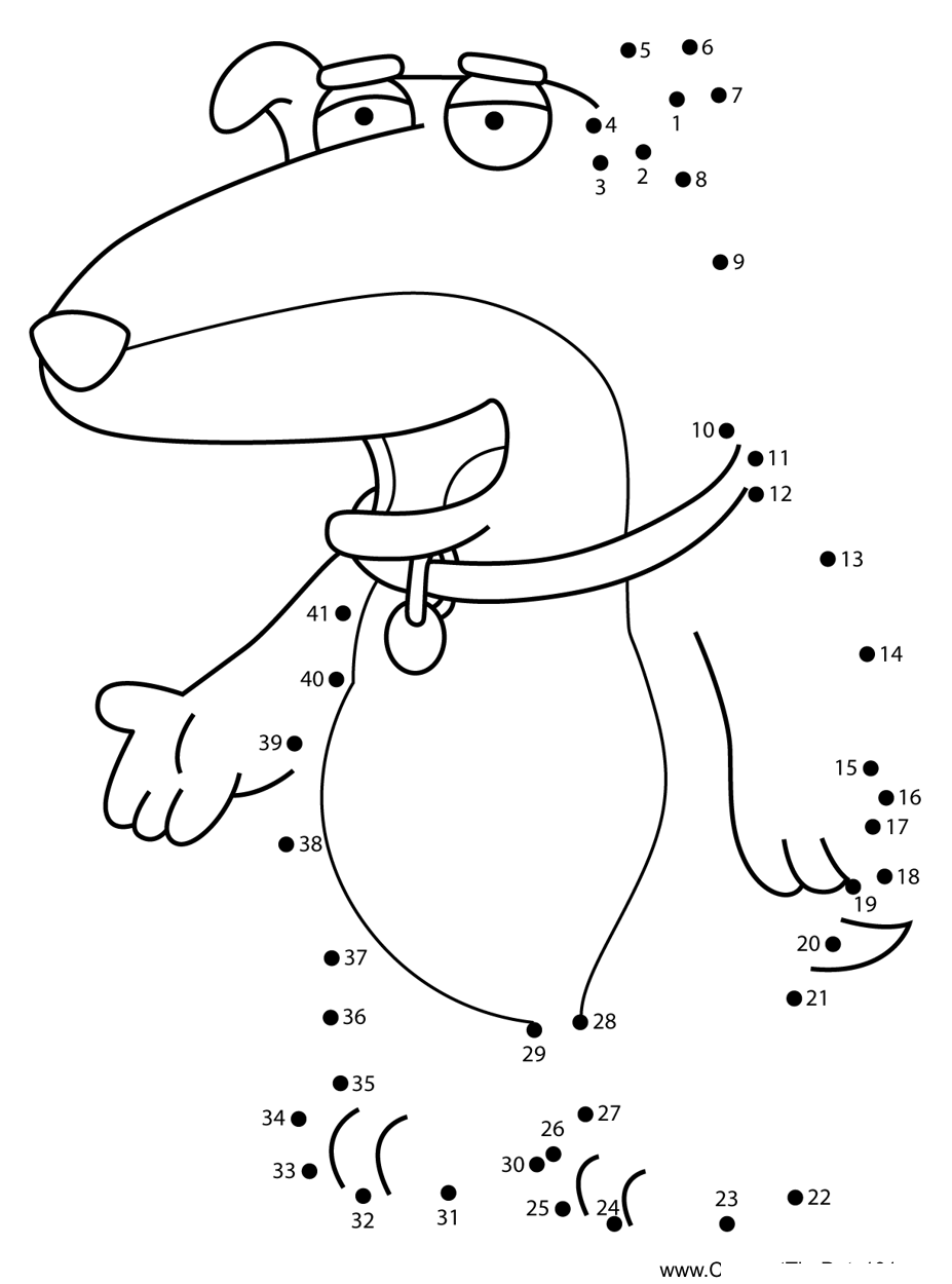 Vincent-Santiago-Griffin-Family-Guy printable dot to dot worksheet