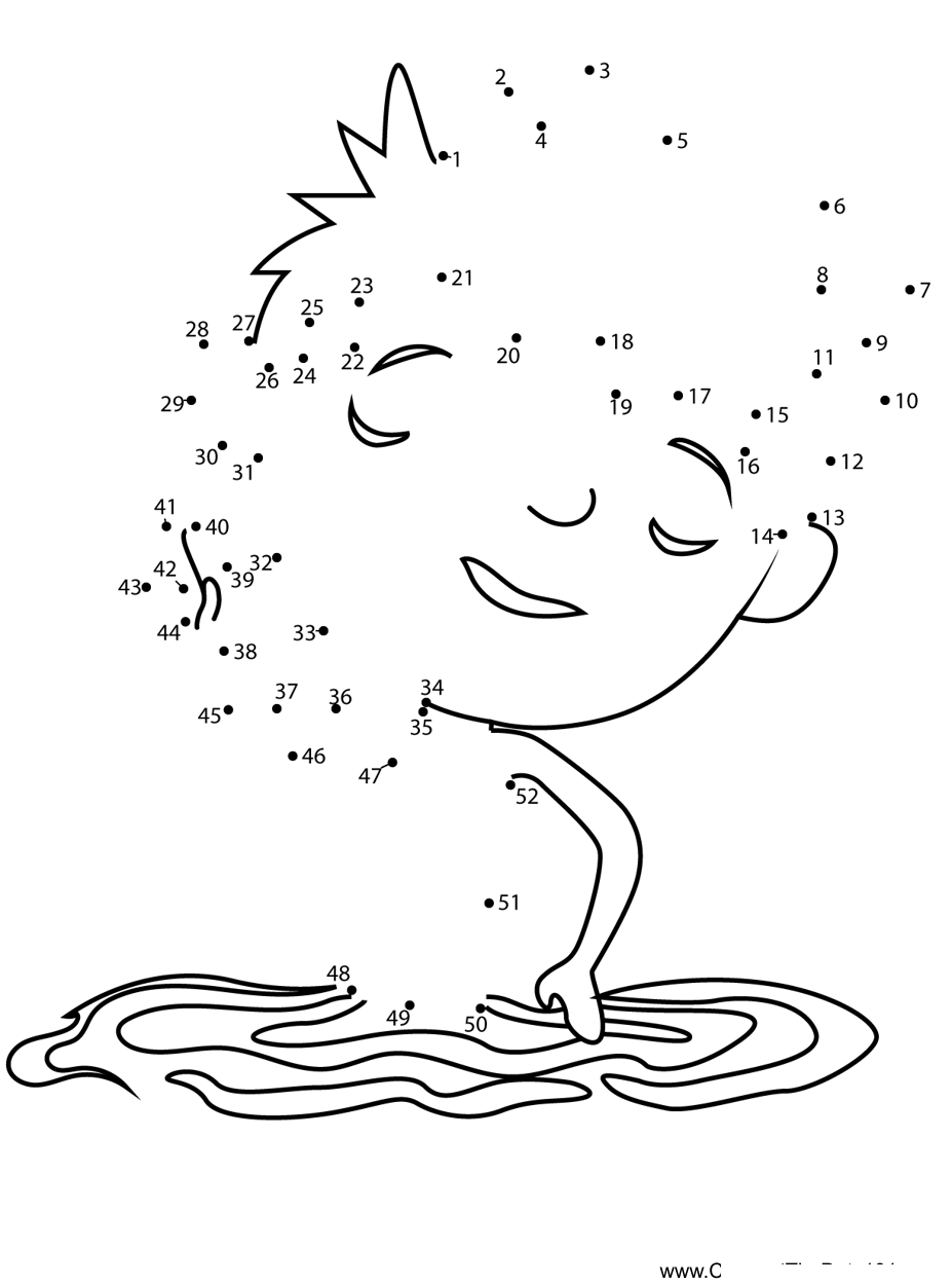 Justin-Play-In-The-Water-Justin-Time printable dot to dot worksheet