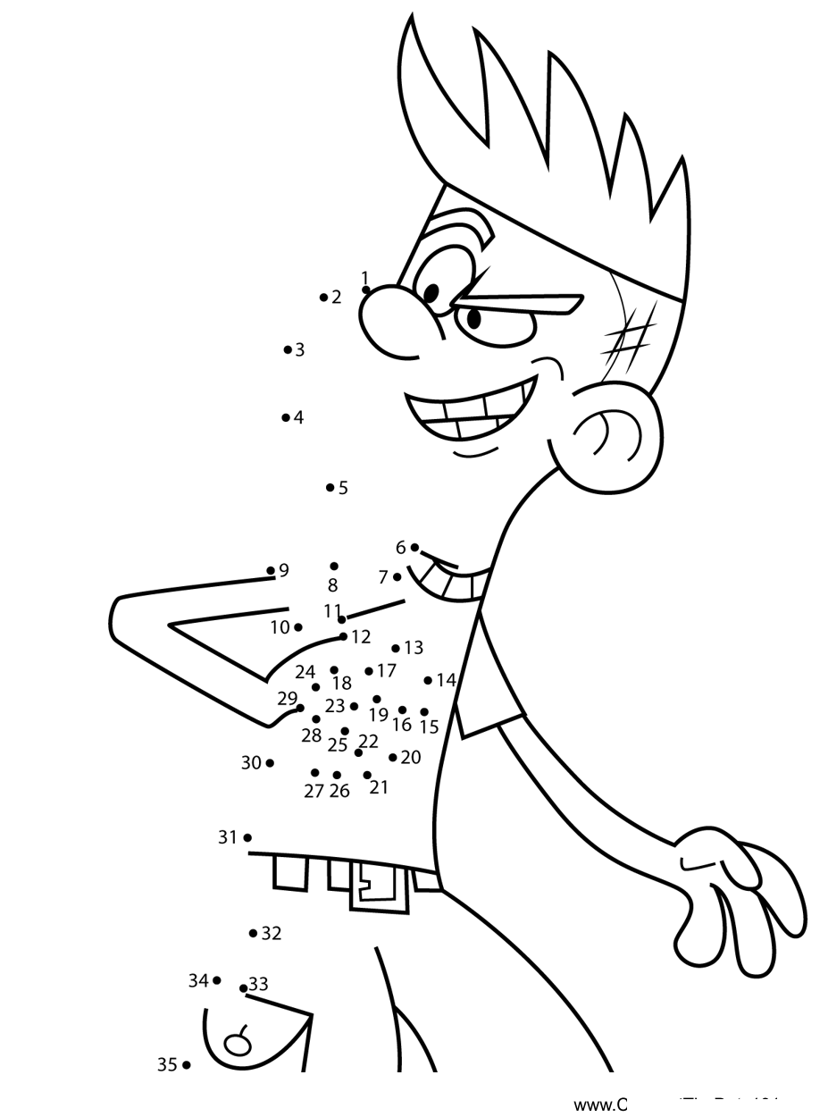 Brad-Happy-Kick-Buttowski printable dot to dot worksheet