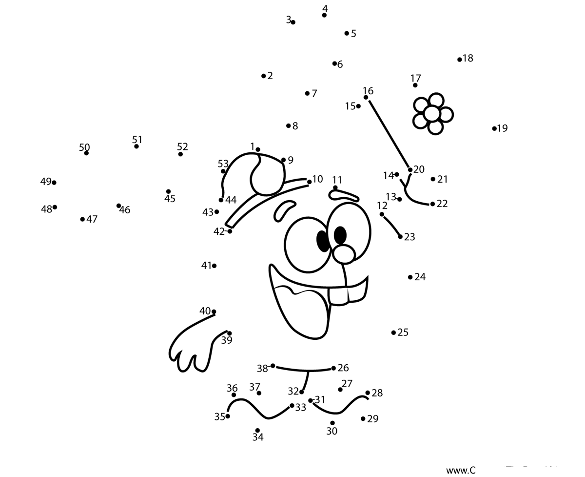 Krash-Waving-Flag-Kikoriki printable dot to dot worksheet