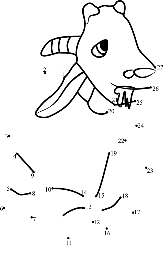 Goat-Dot-To-Dot dot to dot worksheets