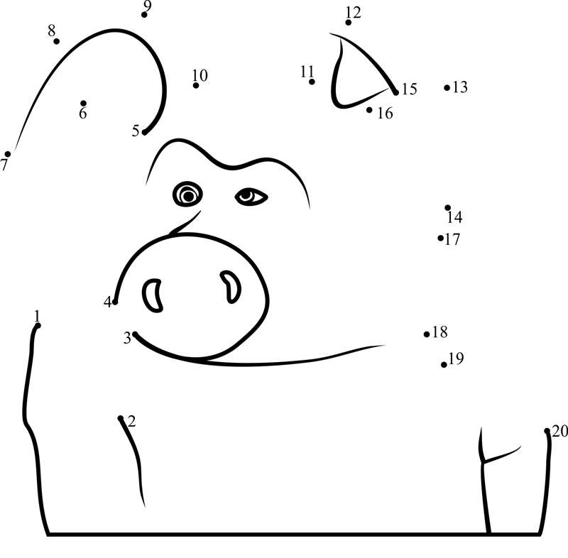 Pig-Dot-To-Dot dot to dot worksheets