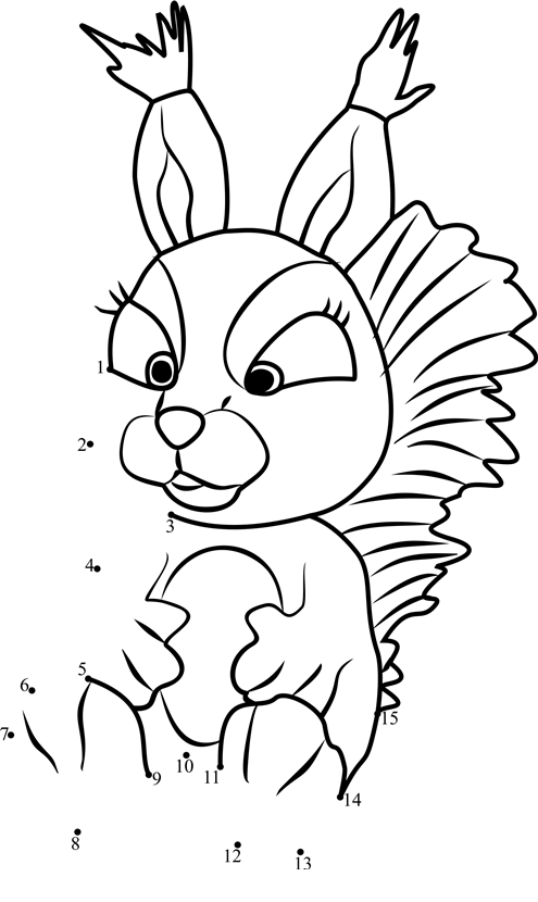 Squirrel-Dot-To-Dot printable dot to dot worksheet