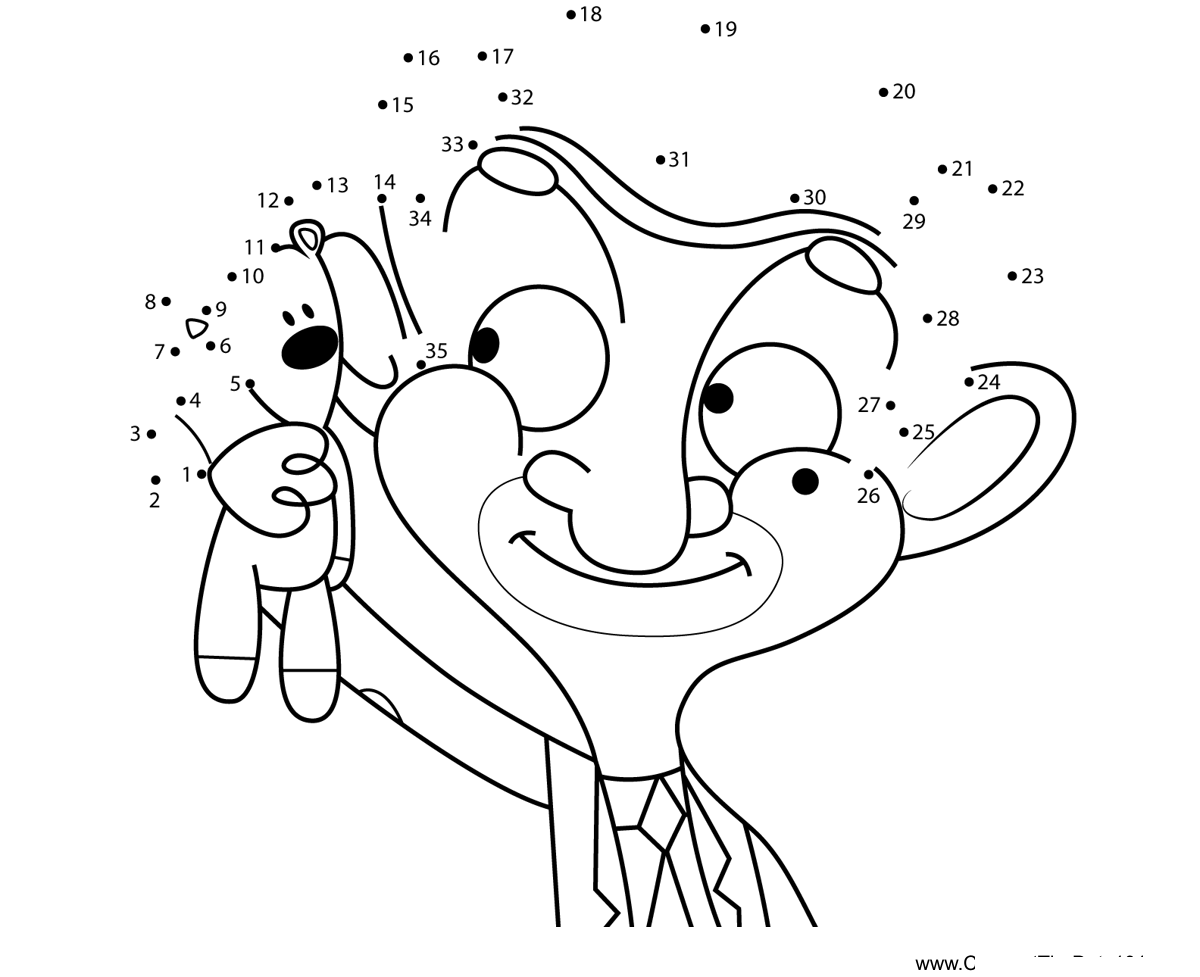 Mr-Bean-And-Teddy-Mr-Bean dot to dot worksheets