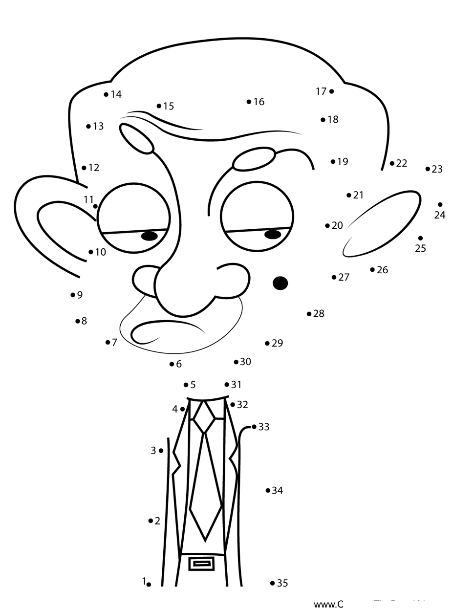 Tired-Mr-Bean-Mr-Bean dot to dot worksheets