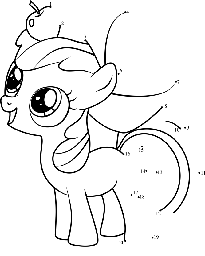 Apple-Bloom-My-Little-Pony-Dot-To-Dot printable dot to dot worksheet