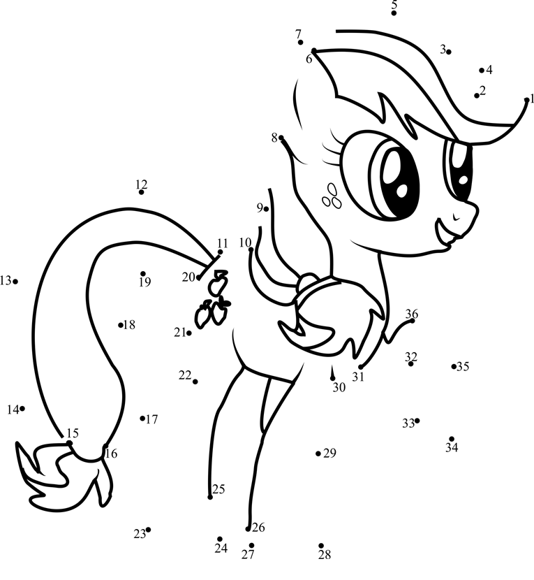 Applejack-Dot-To-Dot printable dot to dot worksheet