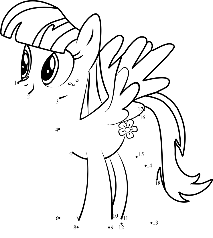 Blossomforth-My-Little-Pony-Dot-To-Dot printable dot to dot worksheet