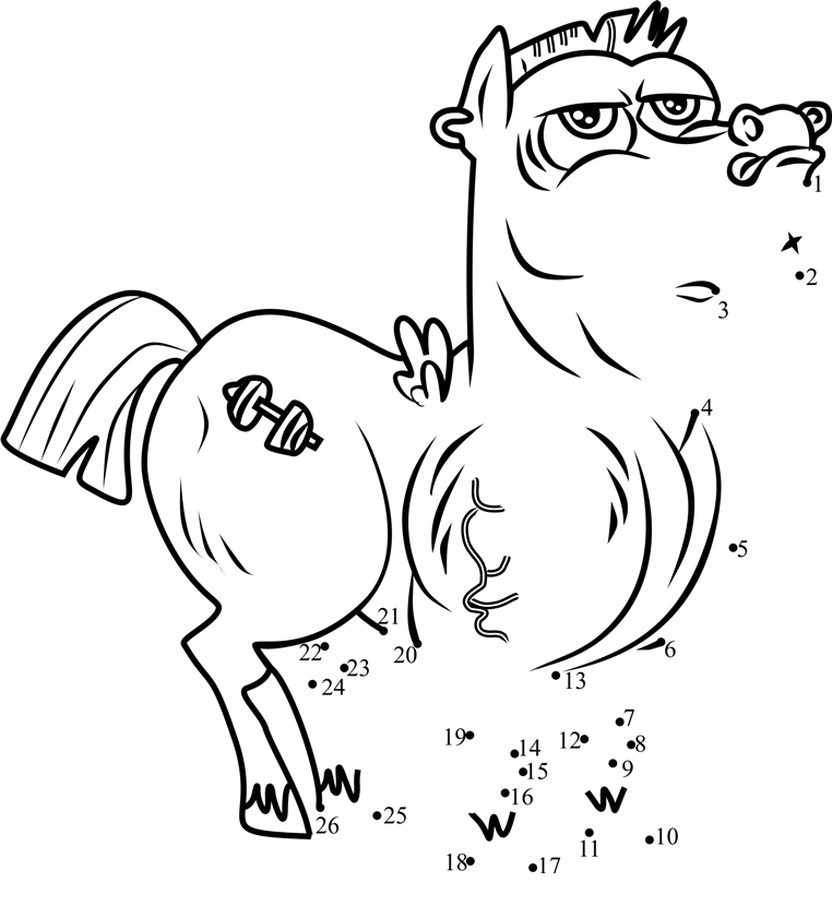 Bulk-Biceps-My-Little-Pony-Dot-To-Dot printable dot to dot worksheet