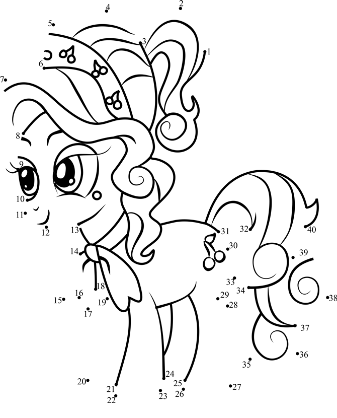 Cherry-Jubilee-My-Little-Pony-Dot-To-Dot dot to dot worksheets