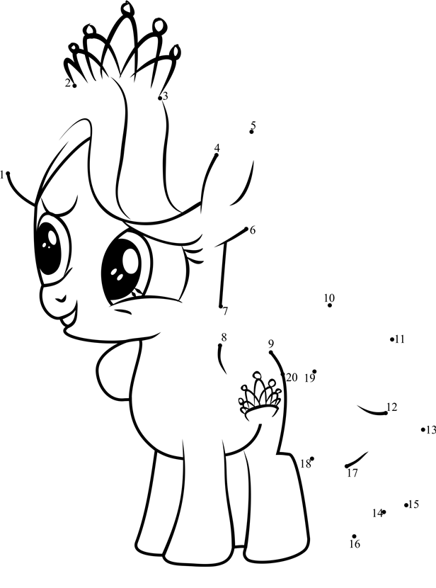 Diamond-Tiara-My-Little-Pony-Dot-To-Dot printable dot to dot worksheet