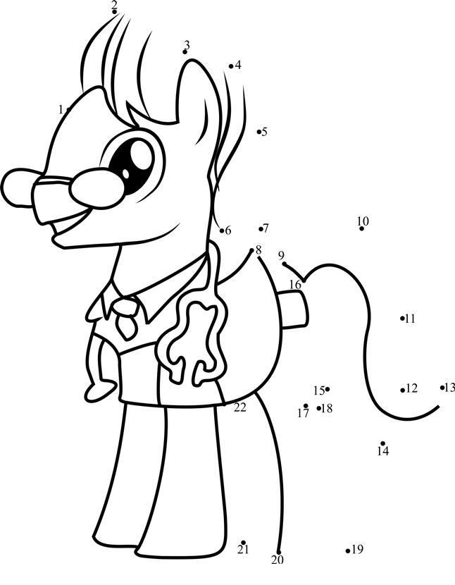 Doctor-Horse-My-Little-Pony-Dot-To-Dot printable dot to dot worksheet