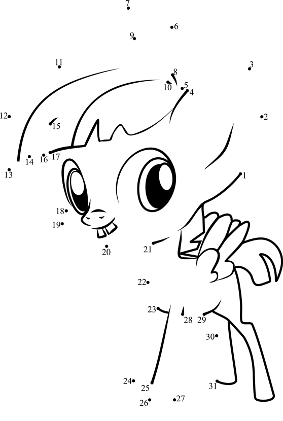 Featherweight-My-Little-Pony-Dot-To-Dot dot to dot worksheets