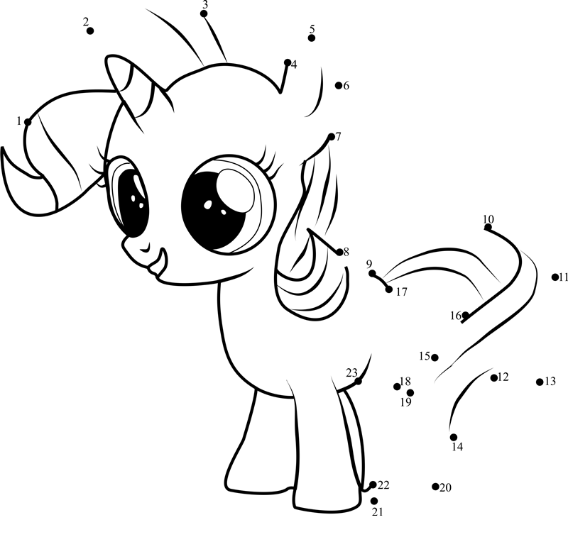 Filly-Rarity-Dot-To-Dot dot to dot worksheets