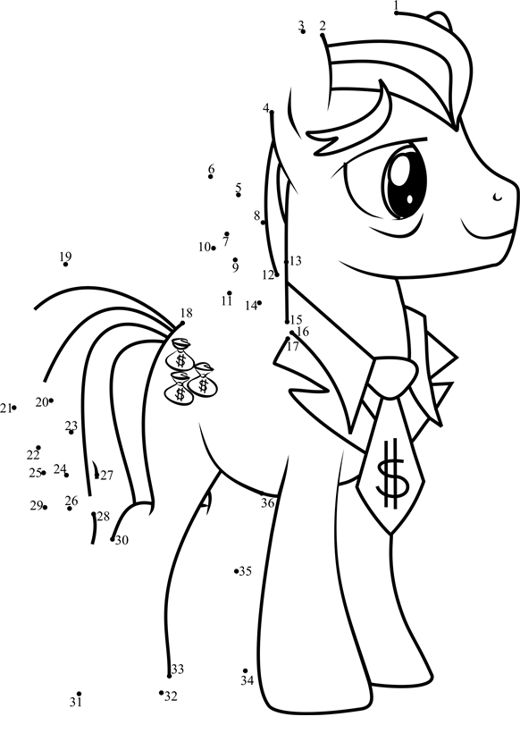 Filthy-Rich-My-Little-Pony-Dot-To-Dot printable dot to dot worksheet