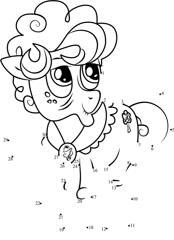 Goldie-Delicious-My-Little-Pony-Dot-To-Dot printable dot to dot worksheet