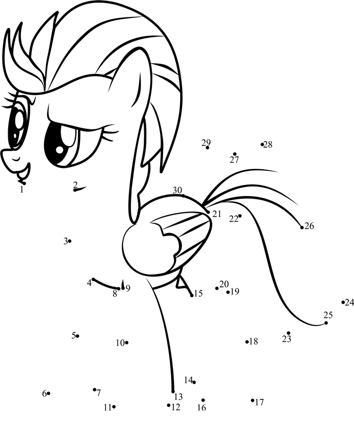 Lightning-Dust-My-Little-Pony-Dot-To-Dot printable dot to dot worksheet