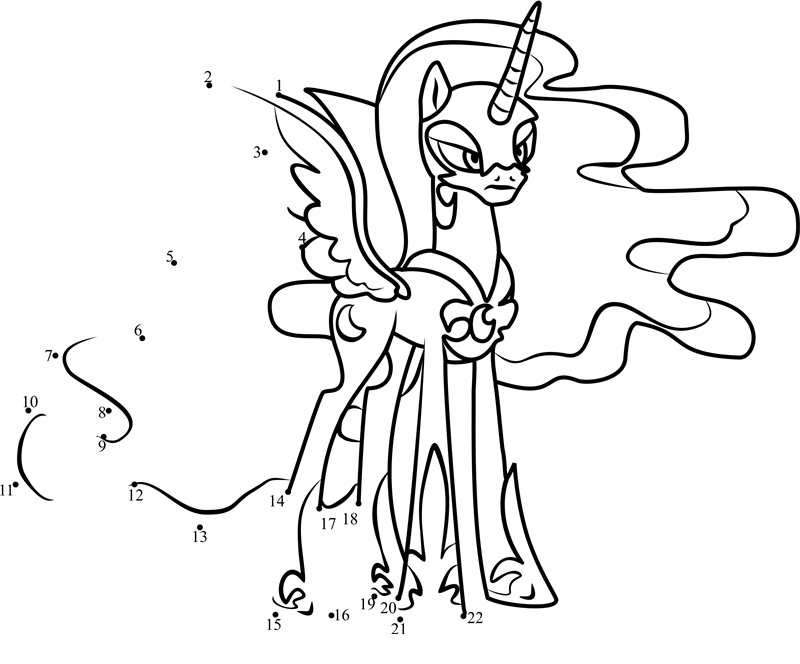 Nightmare-Moon-My-Little-Pony-Dot-To-Dot printable dot to dot worksheet