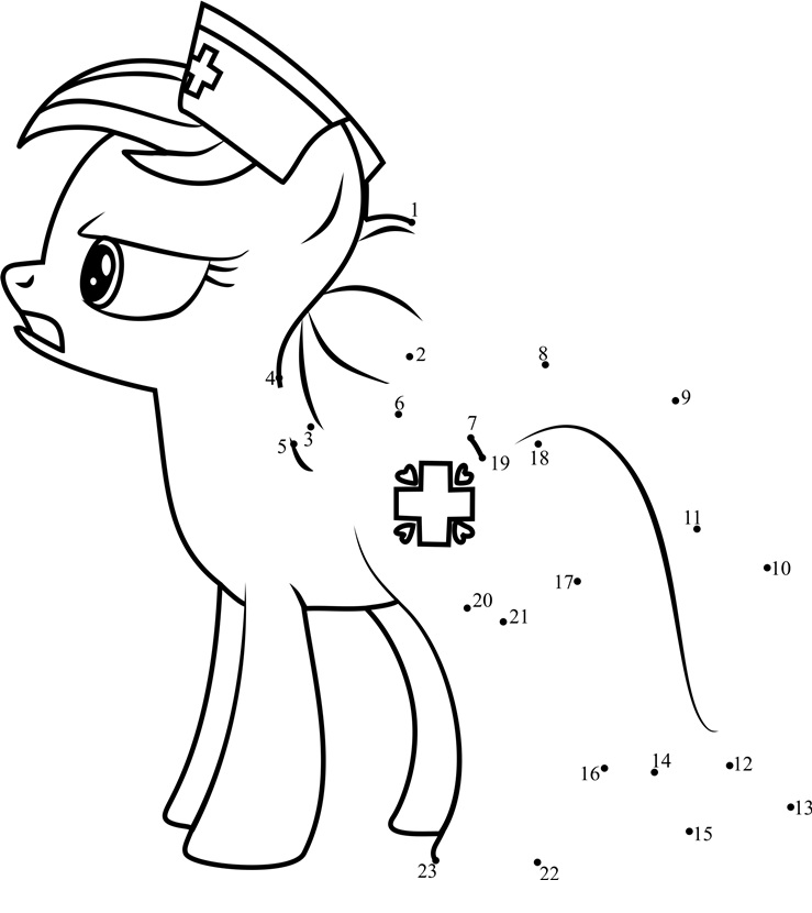 Nurse-Redheart-My-Little-Pony-Dot-To-Dot printable dot to dot worksheet