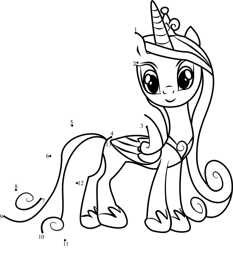 Princess-Cadance-My-Little-Pony-Dot-To-Dot printable dot to dot worksheet