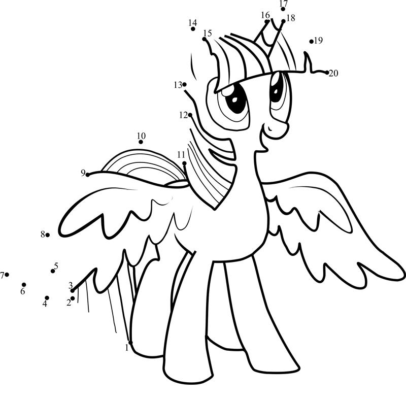 Princess-Twilight-Sparkle-Dot-To-Dot dot to dot worksheets