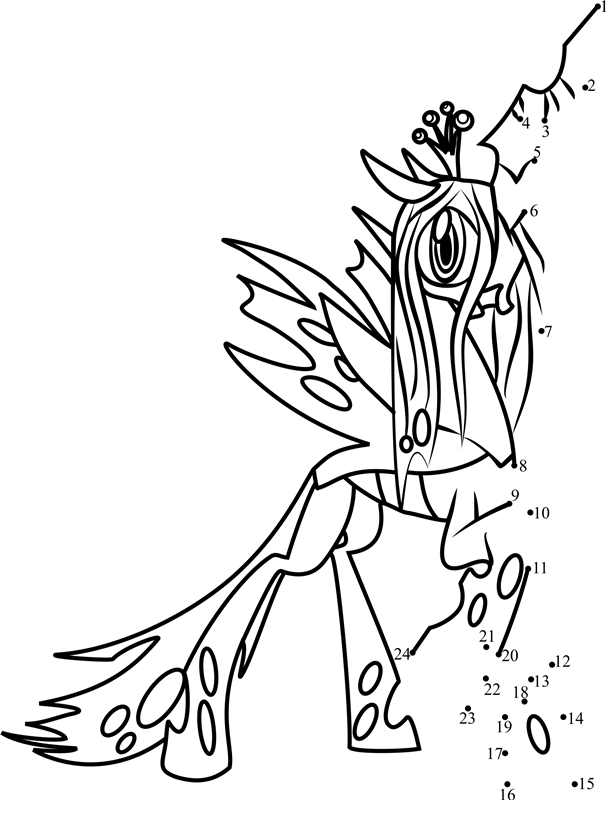 Queen-Chrysalis-My-Little-Pony-Dot-To-Dot printable dot to dot worksheet