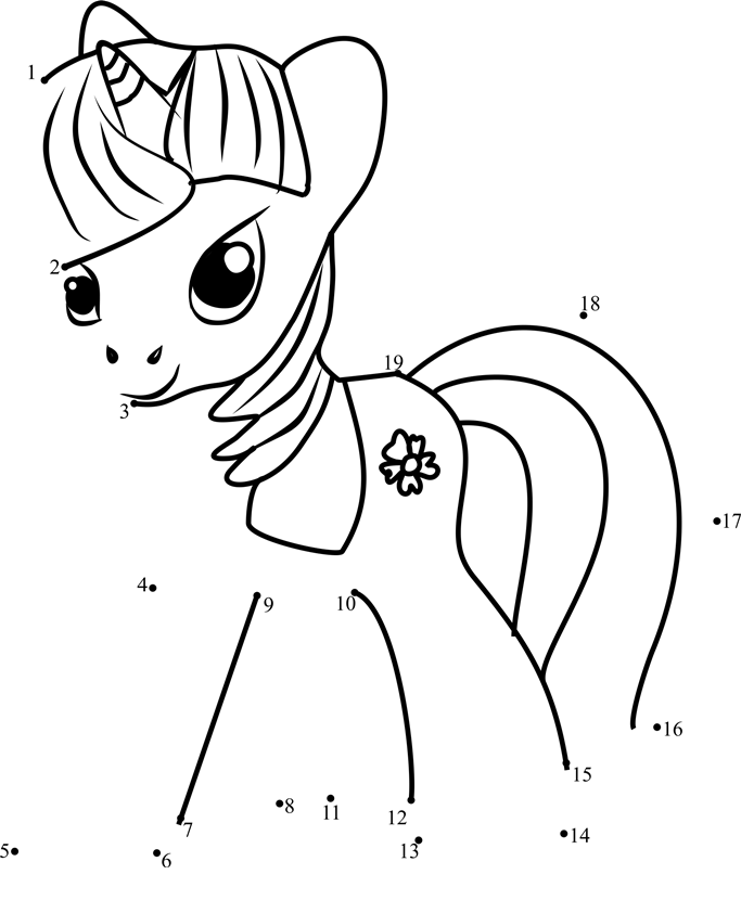 Sapphire-Shores-Unicorn-My-Little-Pony-Dot-To-Dot printable dot to dot worksheet