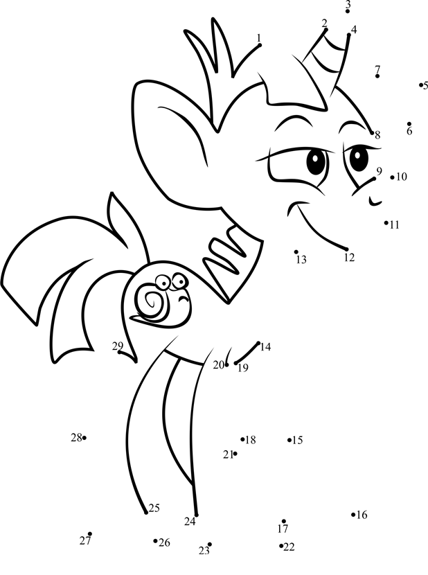 Snails-My-Little-Pony-Dot-To-Dot dot to dot worksheets