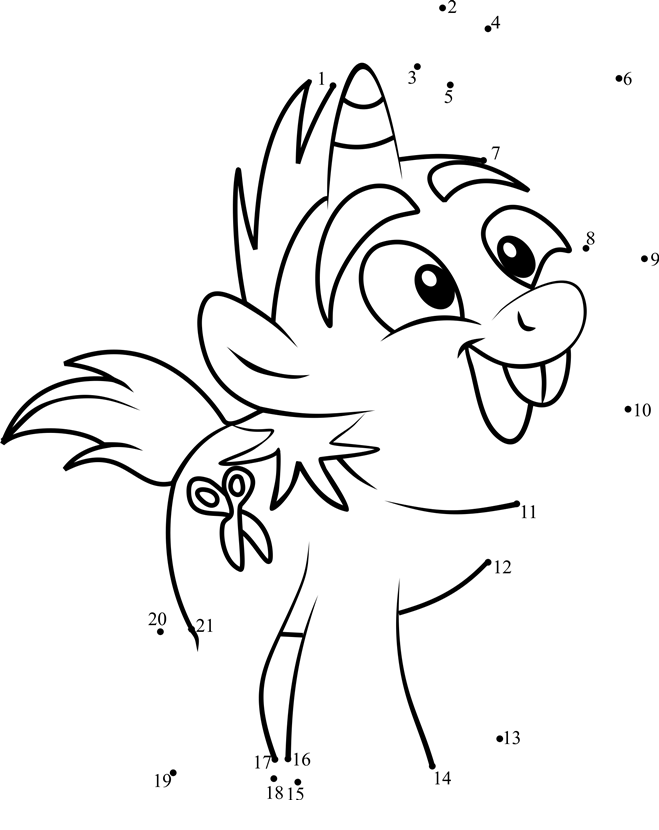 Snips-My-Little-Pony-Dot-To-Dot printable dot to dot worksheet