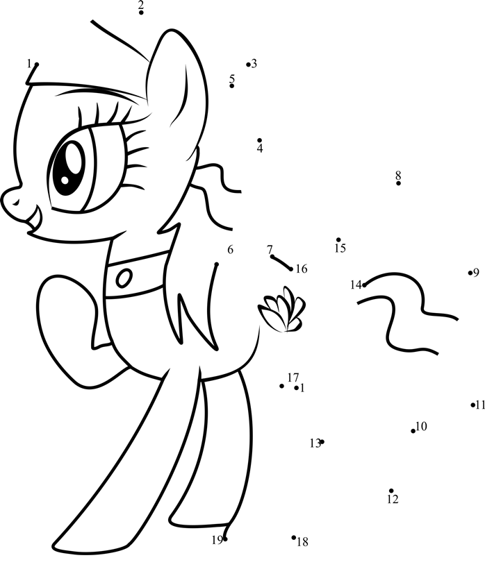 Spa-Ponies-Lotus-Blossom-My-Little-Pony-Dot-To-Dot dot to dot worksheets