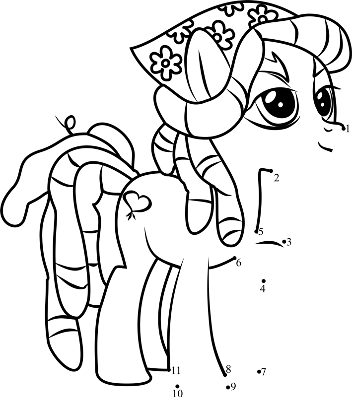 Tree-Hugger-My-Little-Pony-Dot-To-Dot printable dot to dot worksheet