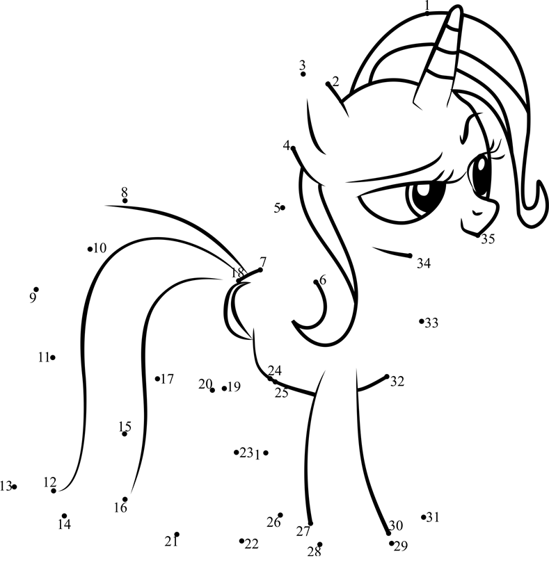 Trixie-My-Little-Pony-Dot-To-Dot dot to dot worksheets