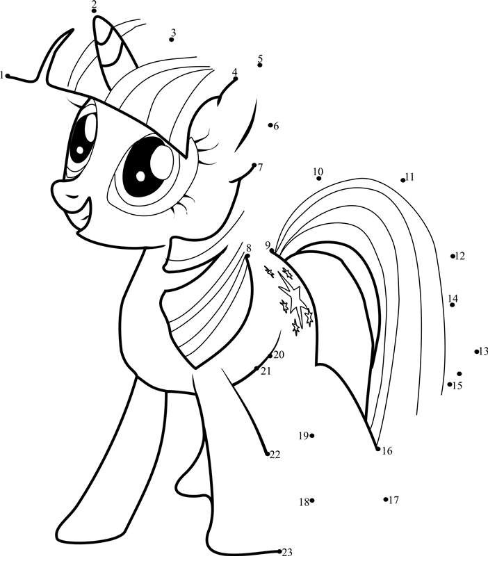 Twilight-Sparkle-Dot-To-Dot printable dot to dot worksheet