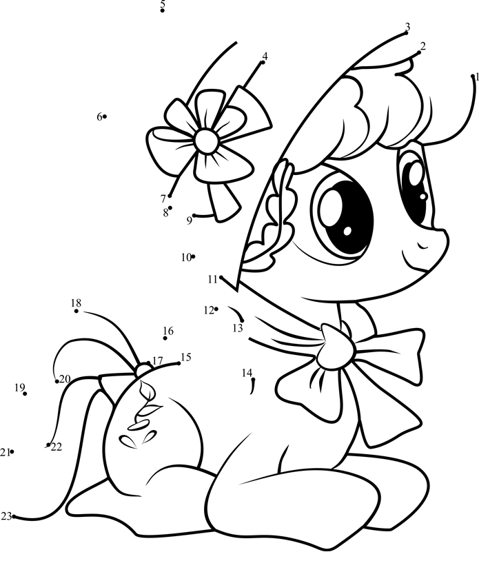 Young-Auntie-Applesauce-My-Little-Pony-Dot-To-Dot dot to dot worksheets