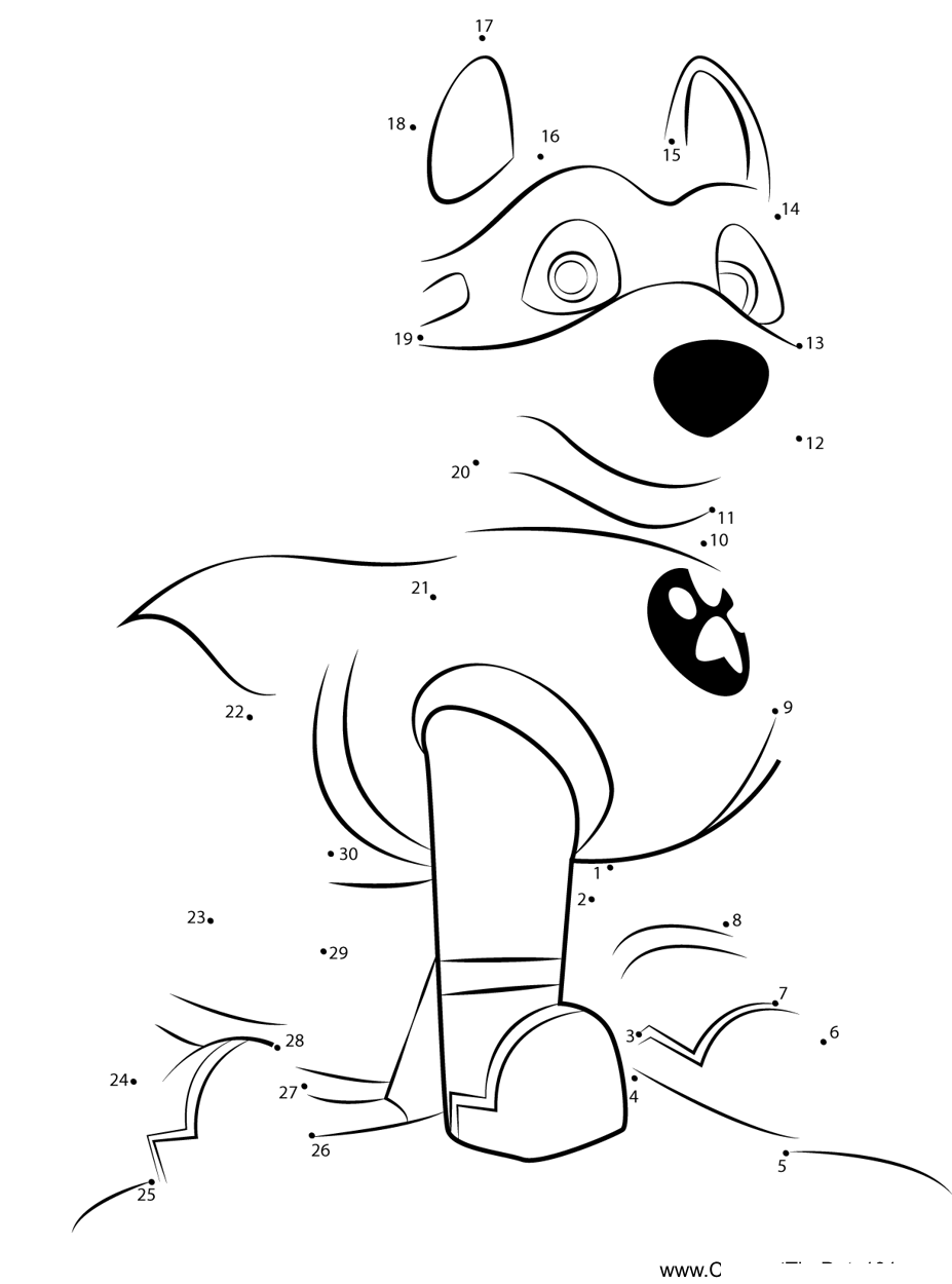 Apollo-The-Super-Pup-Paw-Patrol printable dot to dot worksheet