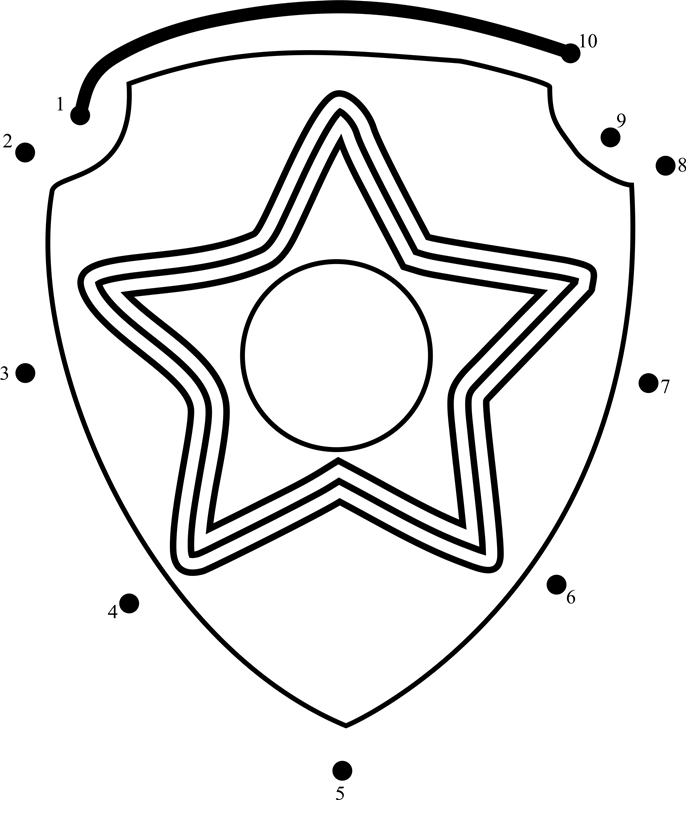 Chase-Badge-Dot-To-Dot printable dot to dot worksheet