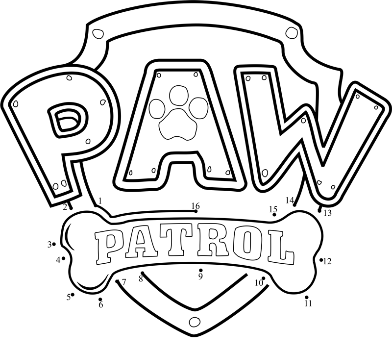 Paw-Patrol-Logo-Dot-To-Dot dot to dot worksheets