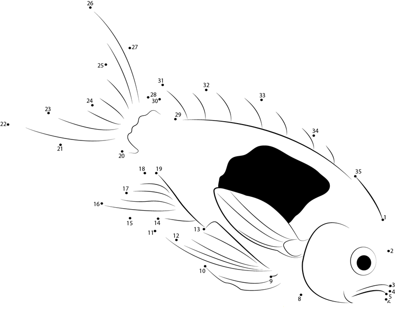 Cut Fish dot to dot worksheets