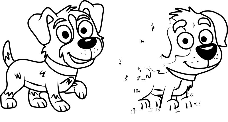 Bart-And-Tony-Pound-Puppies-Dot-To-Dot dot to dot worksheets