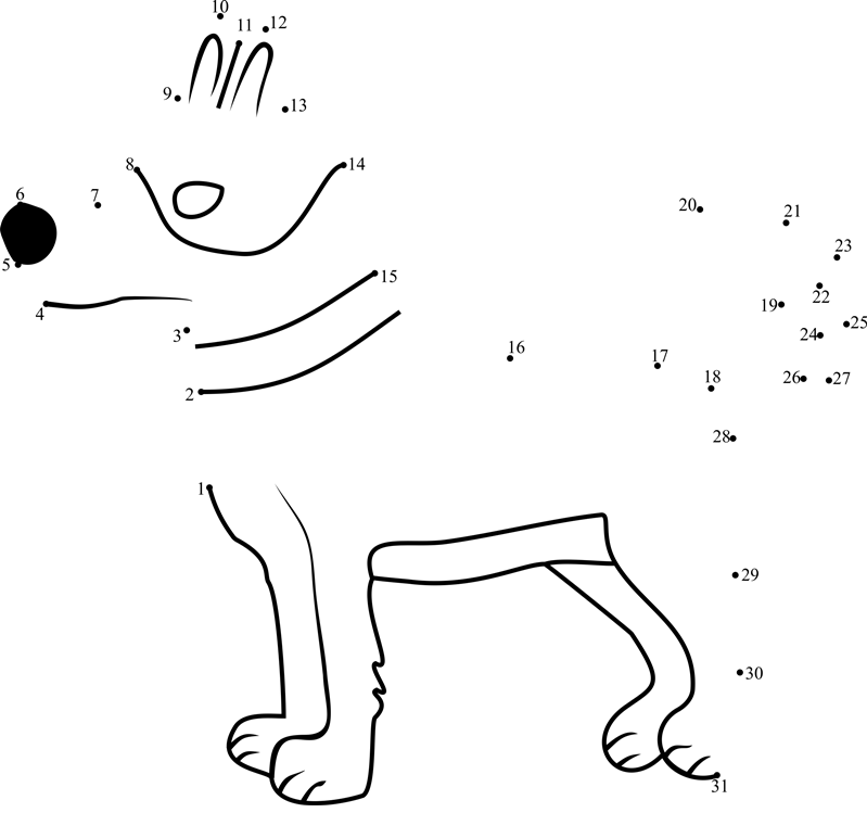 Brutus-Pound-Puppies-Dot-To-Dot dot to dot worksheets