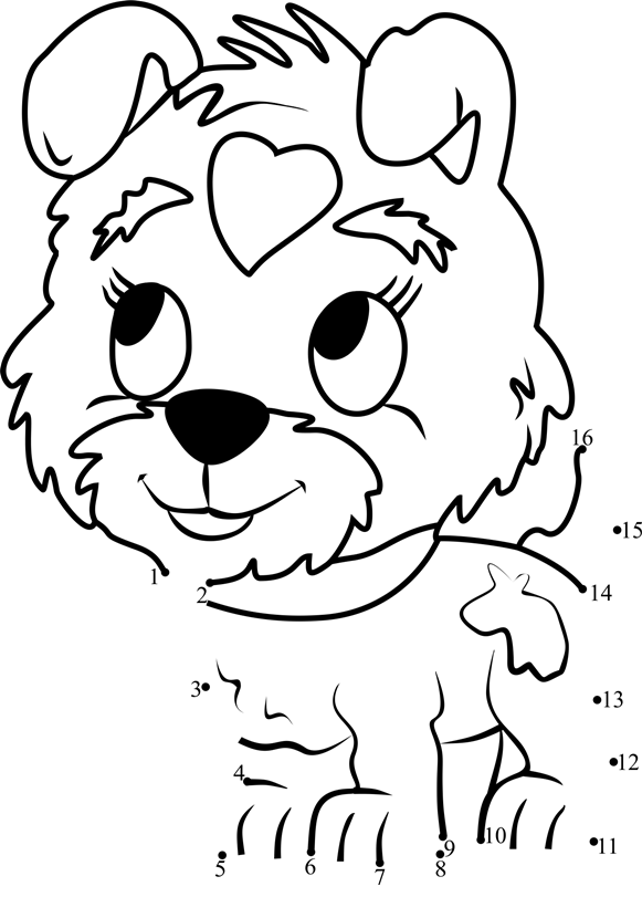 Buttercup-Pound-Puppies-Dot-To-Dot dot to dot worksheets