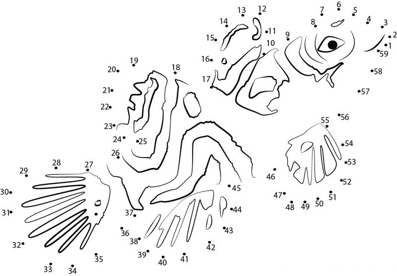 Happiest Fish dot to dot worksheets