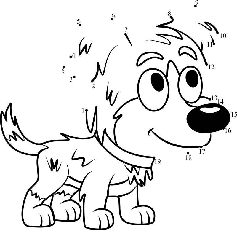 Chief-Pound-Puppies-Dot-To-Dot dot to dot worksheets