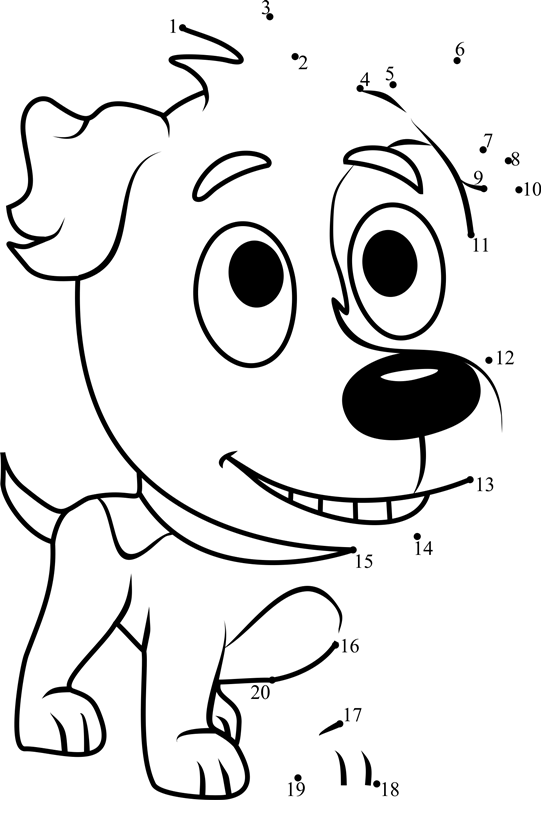 Clover-Pound-Puppies-Dot-To-Dot dot to dot worksheets