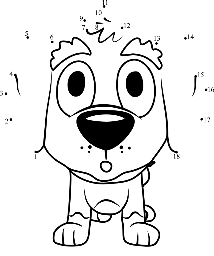 Corky-Pound-Puppies-Dot-To-Dot printable dot to dot worksheet