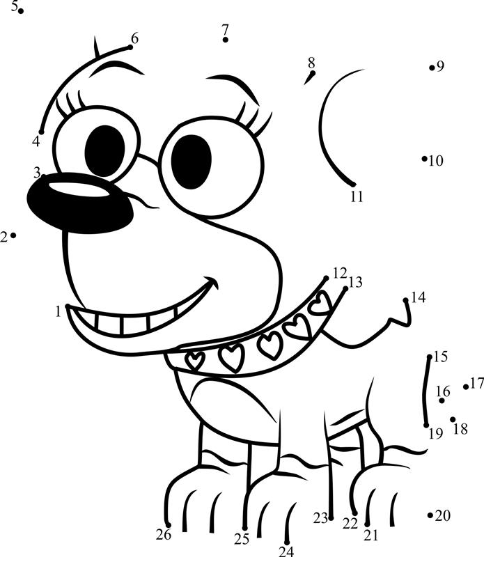 Cupcake-Pound-Puppies-Dot-To-Dot printable dot to dot worksheet