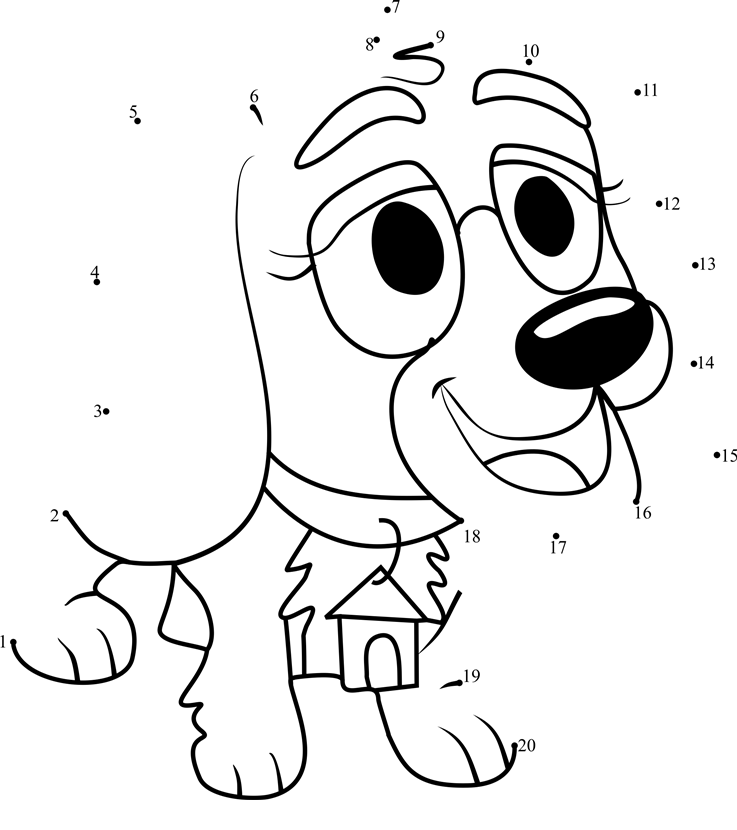 Ginger-Pound-Puppies-Dot-To-Dot dot to dot worksheets