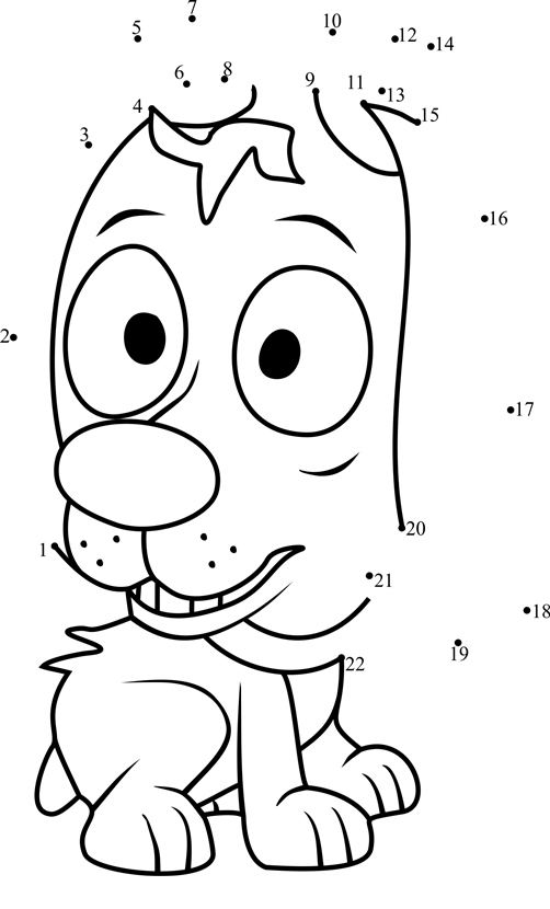 Girl-Puppy-Pound-Puppies-Dot-To-Dot dot to dot worksheets