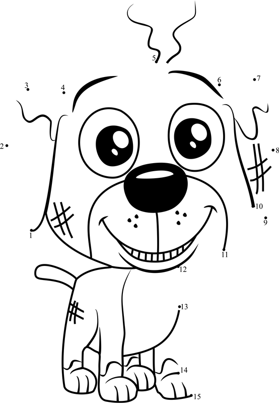 Greasy-Pound-Puppies-Dot-To-Dot printable dot to dot worksheet